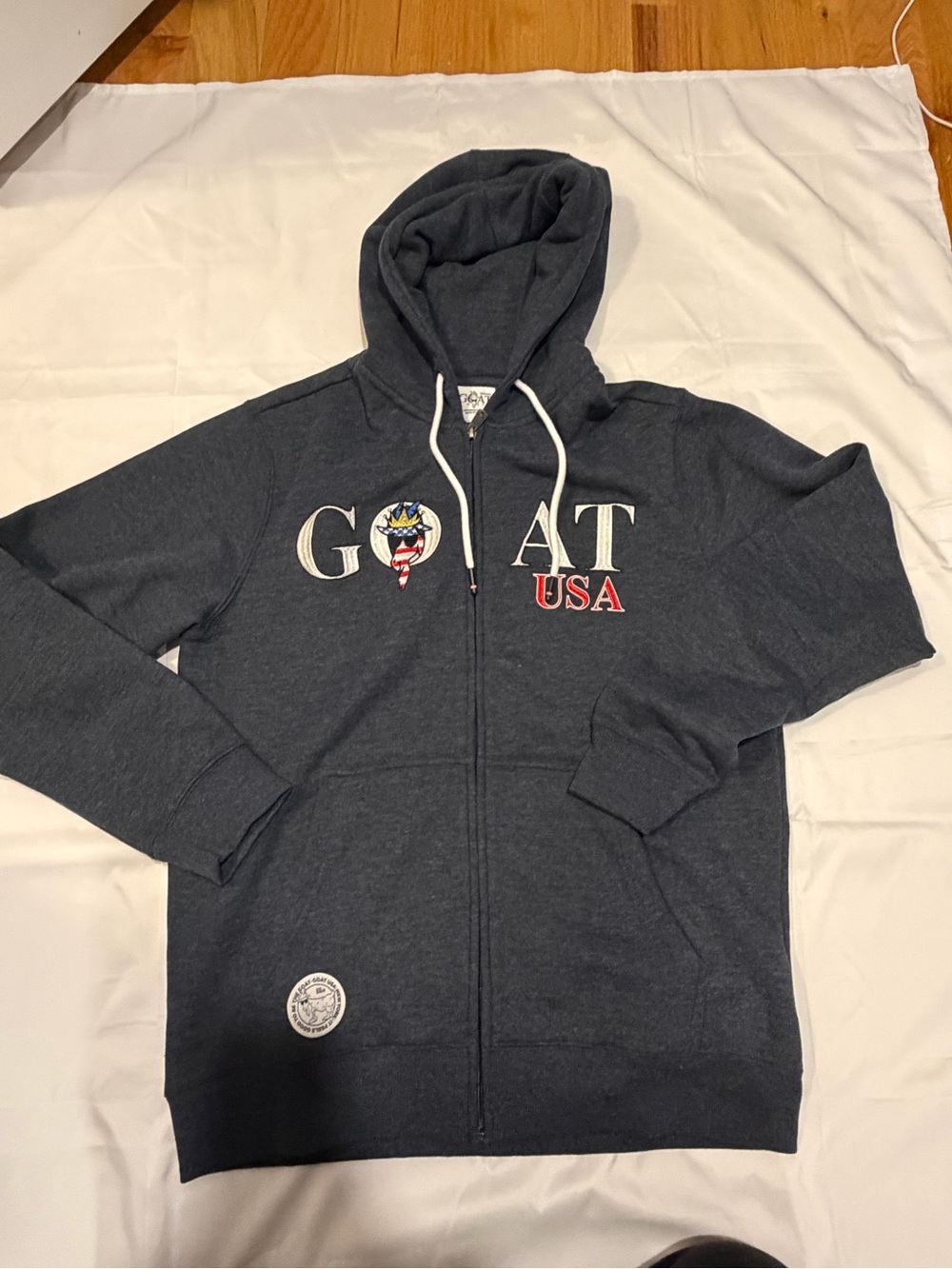 GOAT USA Men's Navy Zip-Up Hoodie